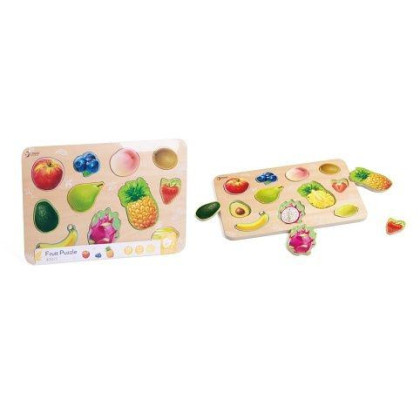 Puzzle/Vkládačka deskové dřevěné ovoce 18 m+