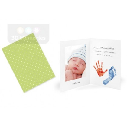 Oznámení o narození miminka - pro otisky ručiček i nožiček a fotografii miminka