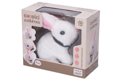 Králík chodící s efekty 16 cm