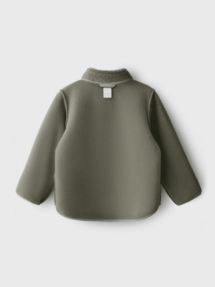 Fleecová bunda Theo Vetiver Green Leokid