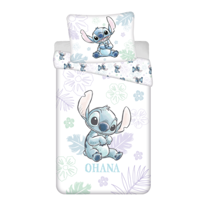 Dětské bavlněné povlečení Lilo and Stitch Ohana White