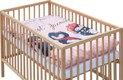 Dětská postýlka přírodní s kompletní výbavou 120 x 60 cm Pimpi Scarlett