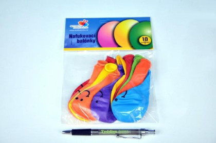 Balonek nafukovací potisk Smile 10cm 10ks v sáčku
