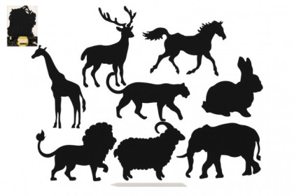 Škrabací obrázek, výřez duhový zvířata 8 ks