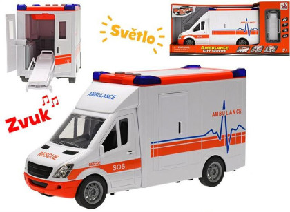 Auto ambulance 27 cm na setrvačník se světlem a zvukem 