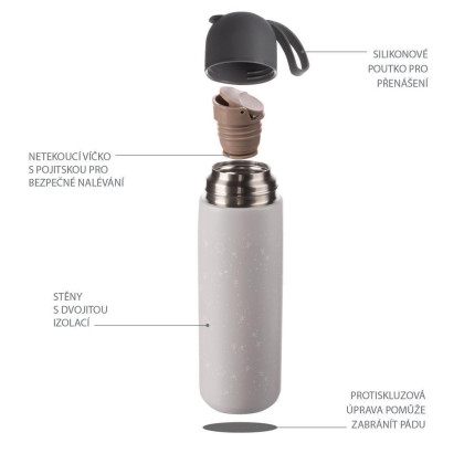 Termoska na tekutiny se silikonovým držákem 400 ml Zopa