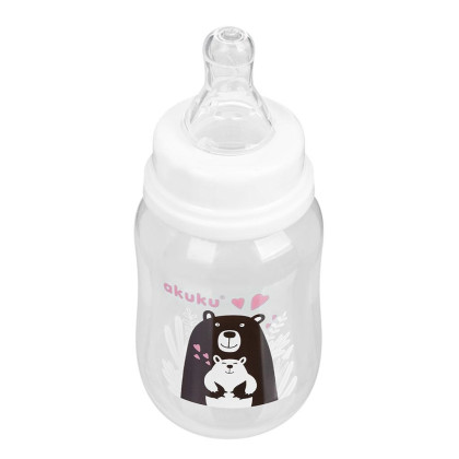 Láhev s obrázkem 125 ml Mědvěd bílá Akuku