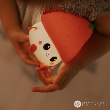 LED silikonová noční lampička - jahůdka Mary's
