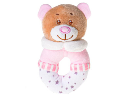 Chrastítko plyšový medvídek 13 cm 0m +