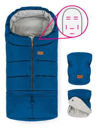 Zimní set fusak Jibot horizontal 3v1 + rukavice na kočárek Jasie Petite & Mars