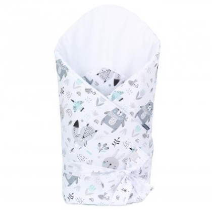 Kojenecká zavinovačka na zavazování s výztuží Mamo Tato, Boho - Bílá