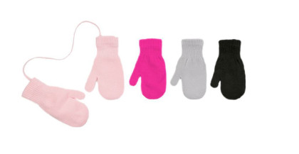 Dětské palcové pletené rukavičky se šňůrkou 5 - 10 let