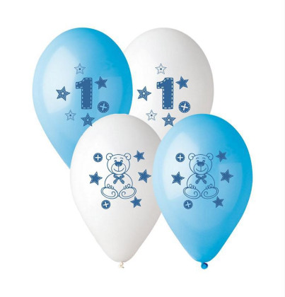 Balónek pastel 1. narozeniny kluk 30 cm 10 ks