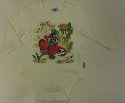 Body dl. rukáv smetanové Krtek s autem vel. 86