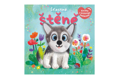 Šťastné štěně knížka s prstovým maňáskem 12,5 x 12,5 cm