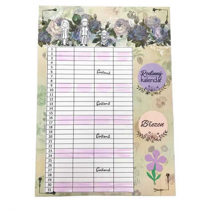 Diářová razítka Stampo Bullet Journal 67 ks - Rodinný kalendář Aladine