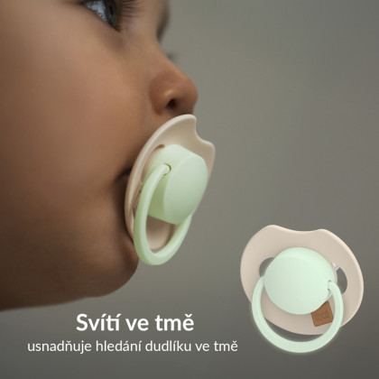 Dudlík svítící silikonový dynamický Prime 18 m+ 2 ks Ivory/Blush Lovi
