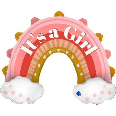 Duha It´s a girl růžová 31"/79 cm fóliový balónek nafukovací