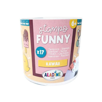 Dětská dřevěná razítka Aladine Stampo Funny 17 ks - Kawaii