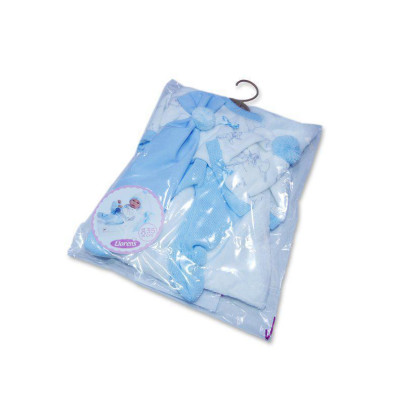 Obleček pro panenku miminko New Born velikosti 35-36 cm Llorens 3dílný modrý