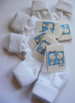 Kojenecké ponožky bílé 0 - 6 m bavlna Diba