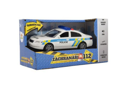 Auto policie 15 cm se zvukem se světlem na setrvačník
