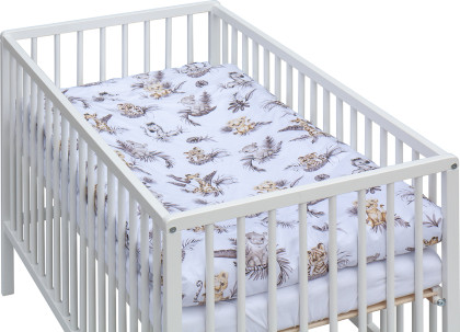 Dětská postýlka s kompletní výbavou bílá 120 x 60 cm Afrika béžová Scarlett 