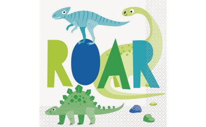 Ubrousky papírové - Dino Roar 33x33cm, 16 ks