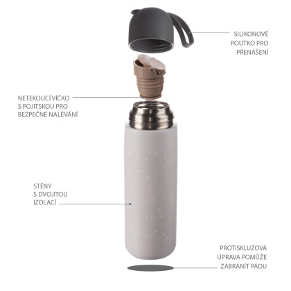 Termoska na tekutiny se silikonovým držákem 400 ml Zopa