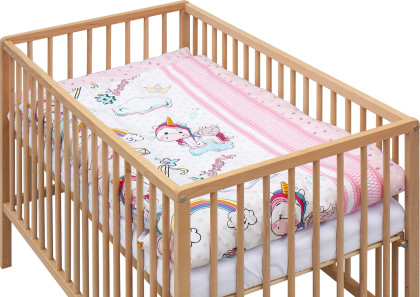 Dětská postýlka s kompletní výbavou 120 x 60 cm přírodní Oniko Scarlett 