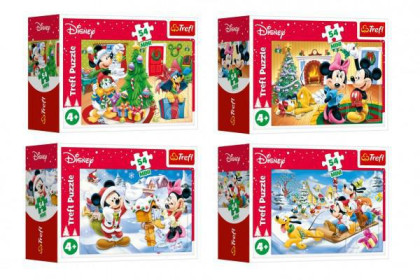 Minipuzzle Vánoce s Mickeym 54 dílků