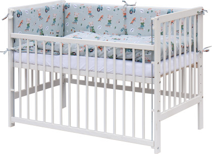 Dětská postýlka s kompletní výbavou Scarlett 120 x 60 cm Peko tyrkysová