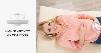 AngelSounds JPD 100S Prenatální odposlech bílá / růžová