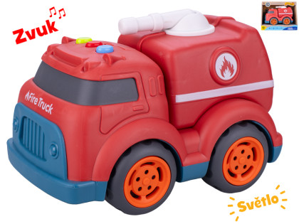 Auto hasiči 17 cm volný chod na baterie se světlem a zvukem 18 m+
