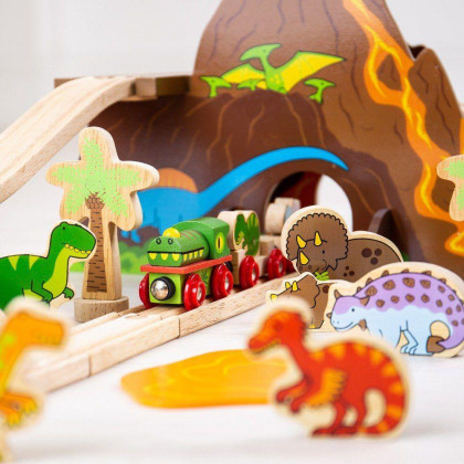 Dřevěná vláčkodráha dinosauři Bigjigs Rail