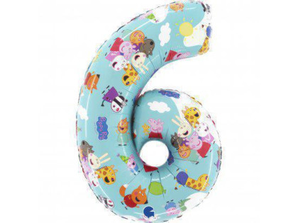 Prasátko Pepina (66cm,26") fóliový balónek nafukovací číslice