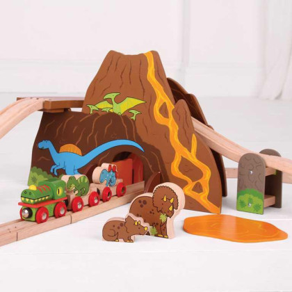 Dřevěná vláčkodráha dinosauři Bigjigs Rail