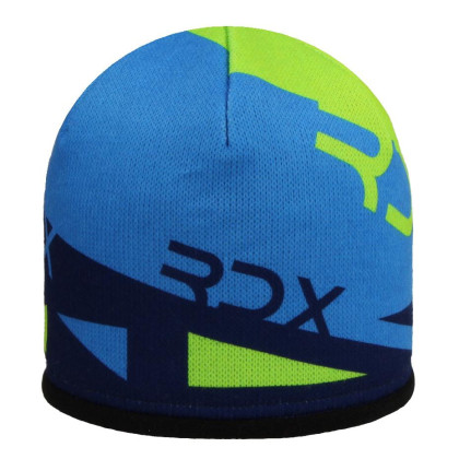 Zimní čepice s trojúhelníky fleece zeleno-modrá RDX