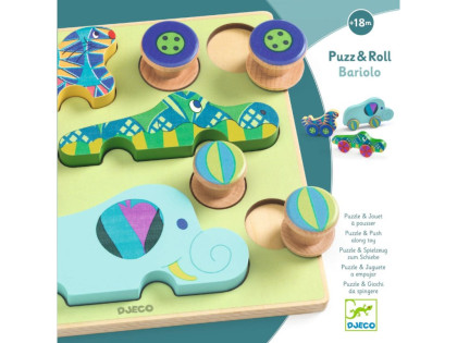 Vkládací puzzle Zvířátková autíčka Djeco