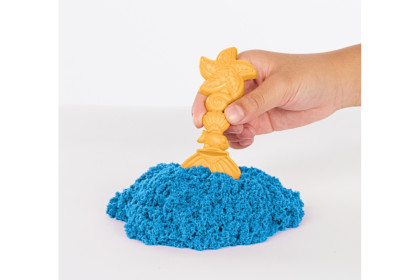 Krabice tekutého písku s podložkou modrá Kinetic Sand