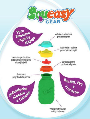 Silikonová kapsička Squeasy Snacker 180 ml