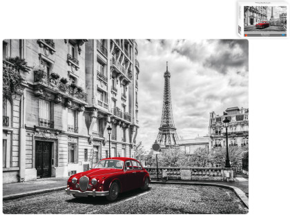 Puzzle 70x50 cm Červené auto 1000 dílků