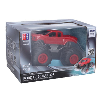 Ford F-150 Raptor Monster Truck plavací červený RC na dálkové ovládání