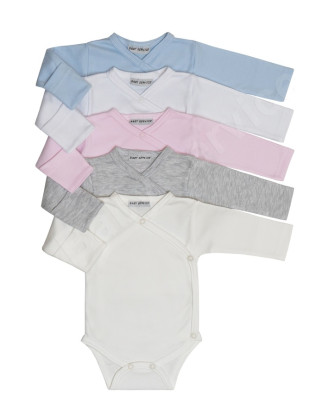 Body dlouhý rukáv zavinovací Baby Service Růžová