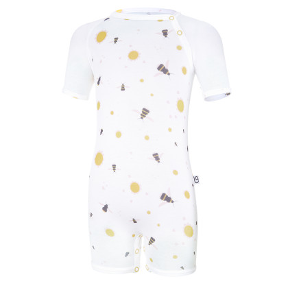 Overal tenký krátký Tisk Outlast® UPF 50+ bílá čmeláci Little Angel