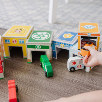 Stohování budov a aut Melissa & Doug