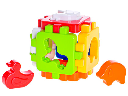 Kostka vkládací s domácími zvířátky 8,5 cm