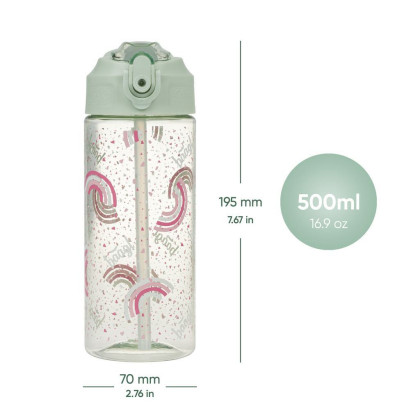 Tritanová láhev na pití s brčkem 500 ml Baagl