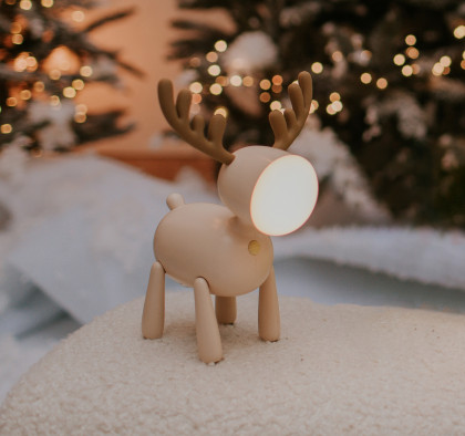 LED nastavitelná noční lampička - jelen, béžová Mary's