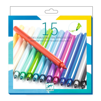 Fixy s tenkým hrotem 15 ks Djeco